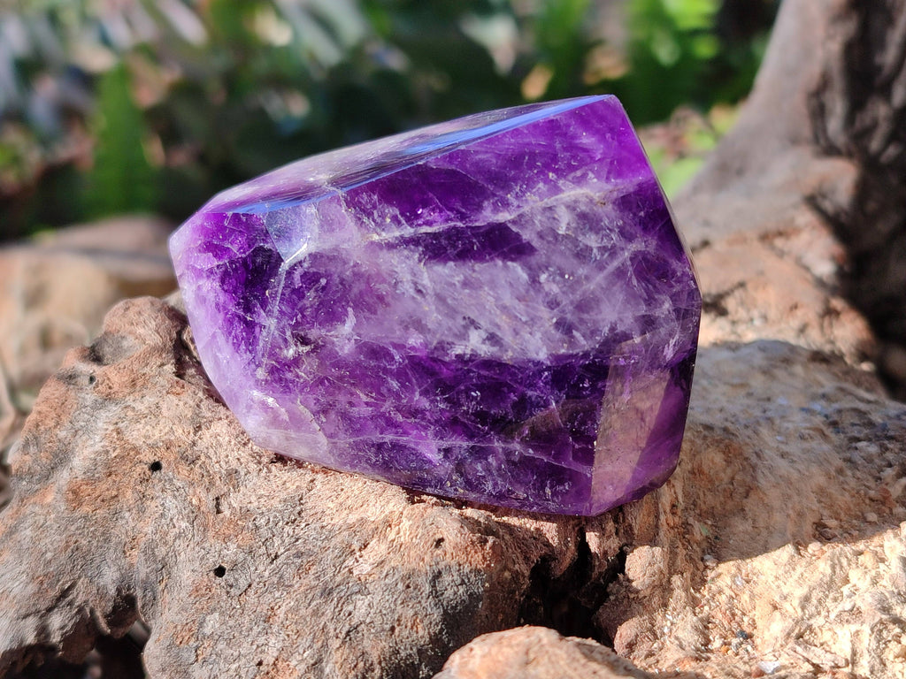 Polished Window Amethyst Quartz Crystals x 6 From Akansobe, Madagascar - Toprock Gemstones and Minerals 