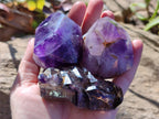 Polished Window Amethyst Quartz Crystals x 6 From Akansobe, Madagascar - Toprock Gemstones and Minerals 
