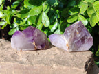 Polished Window Amethyst Quartz Crystals x 6 From Akansobe, Madagascar - Toprock Gemstones and Minerals 