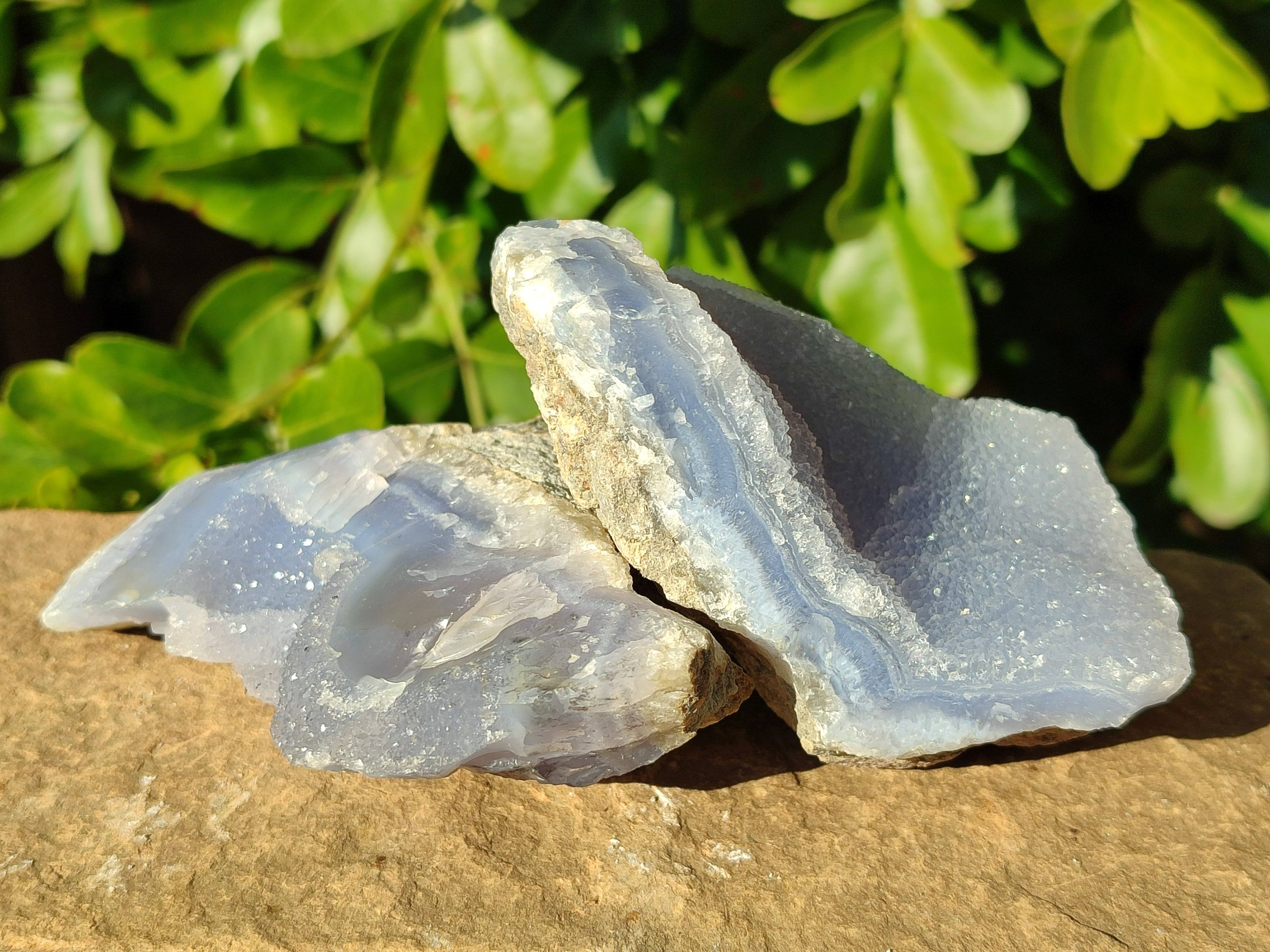 Natural Blue Lace Agate Geode Specimens x 12 From Malawi - Toprock Gemstones and Minerals 