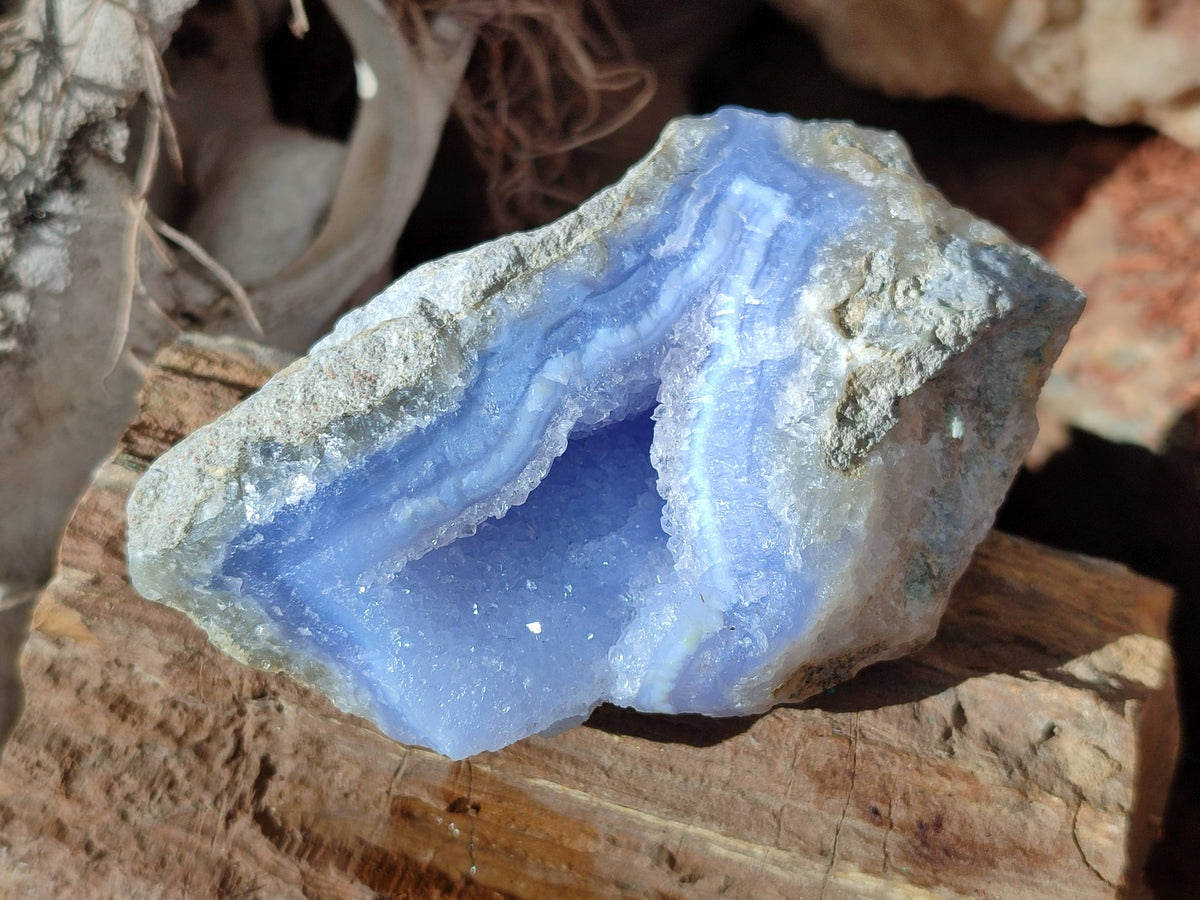 Natural Blue Lace Agate Geode Specimens x 12 From Malawi - Toprock Gemstones and Minerals 