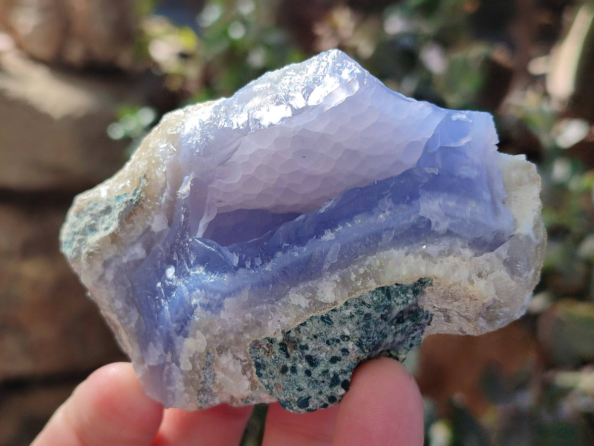 Natural Blue Lace Agate Geode Specimens x 12 From Malawi - Toprock Gemstones and Minerals 