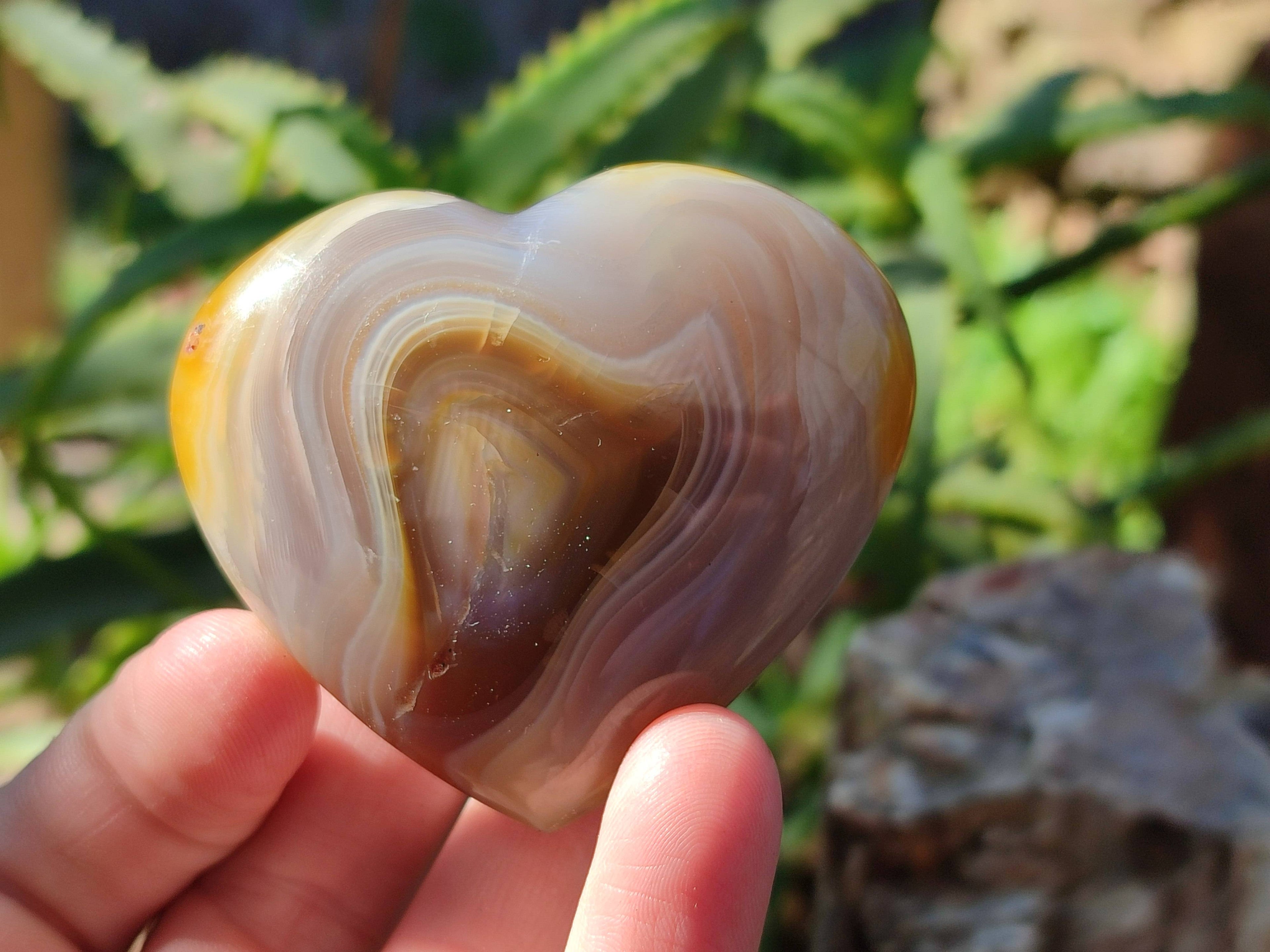 Polished Carnelian Agate Hearts x 6 From Madagascar - Toprock Gemstones and Minerals 