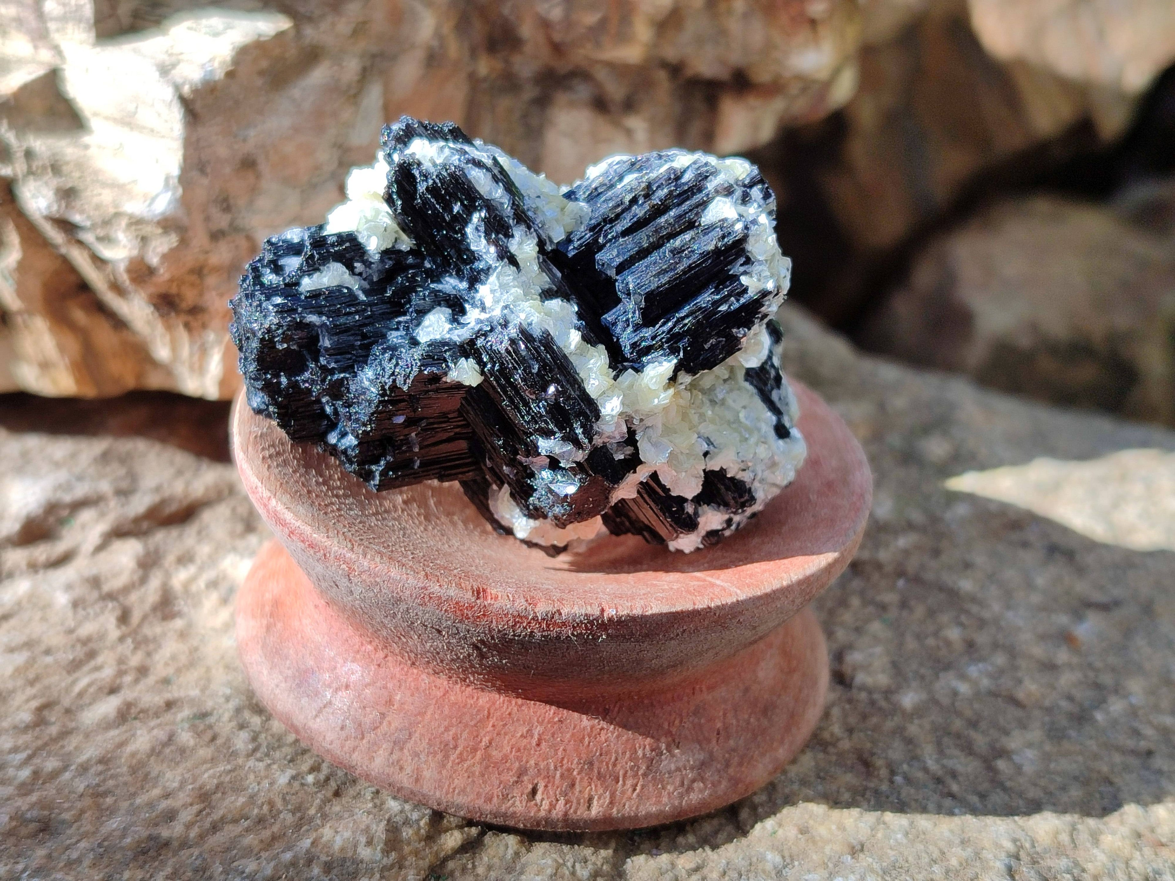 Natural Schorl Black Tourmaline Specimens x 12 From Erongo, Namibia - Toprock Gemstones and Minerals 