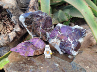 Natural Metallic Purpurite Cobbed Specimens x 3 From Erongo, Namibia