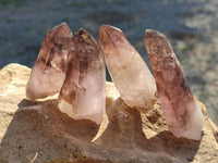 Natural Smokey Amethyst Crystals x 12 From Brandberg, Namibia