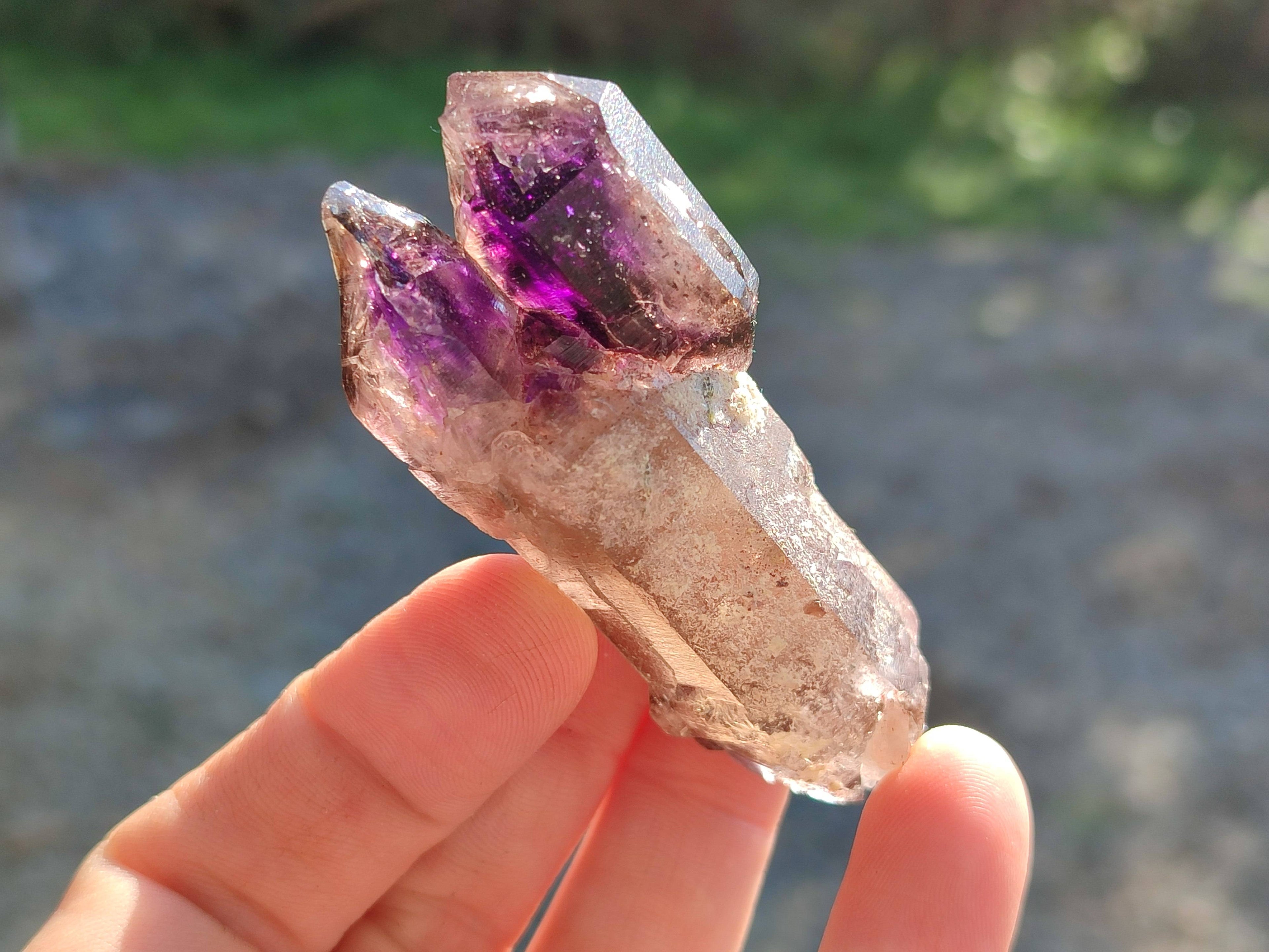 Natural Smokey Amethyst Crystals x 12 From Brandberg, Namibia - Toprock Gemstones and Minerals 