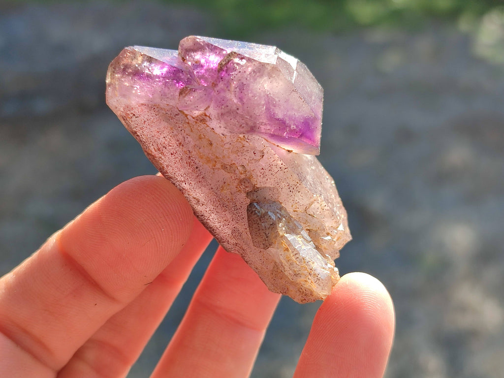Natural Smokey Amethyst Crystals x 12 From Brandberg, Namibia - Toprock Gemstones and Minerals 