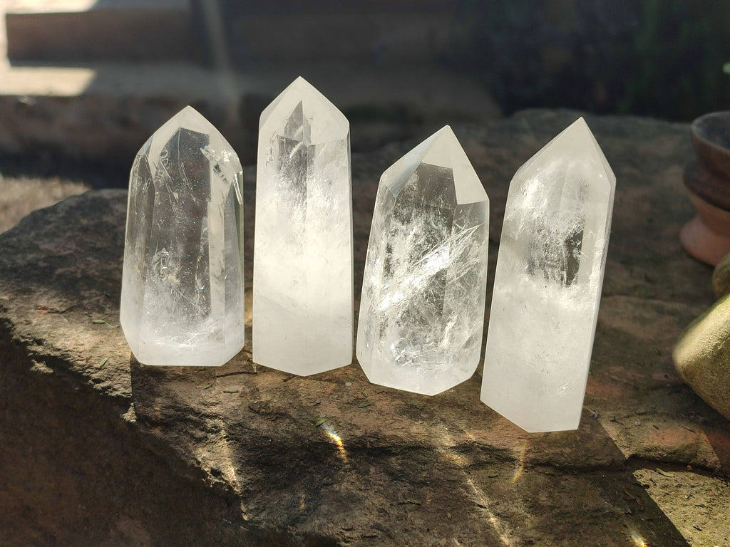 Polished Clear Quartz Crystals x 6 From Madagascar - Toprock Gemstones and Minerals 