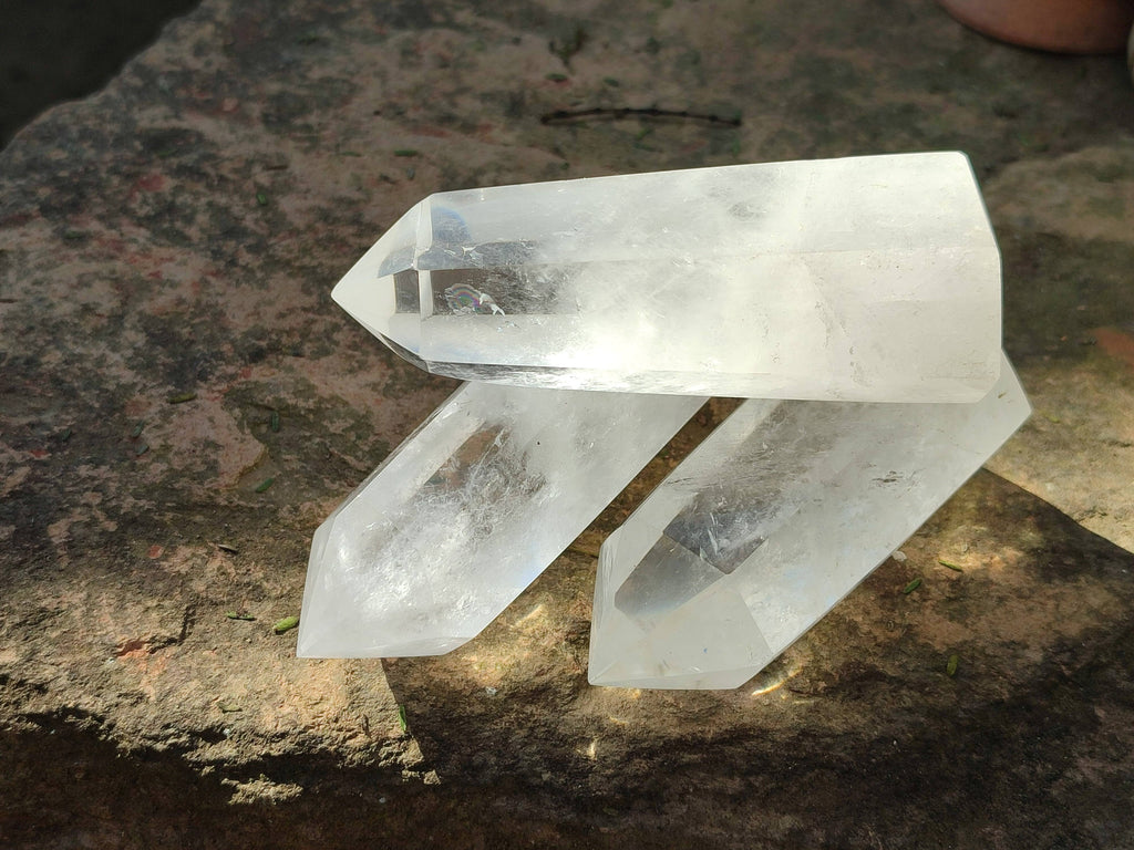 Polished Clear Quartz Crystals x 6 From Madagascar - Toprock Gemstones and Minerals 