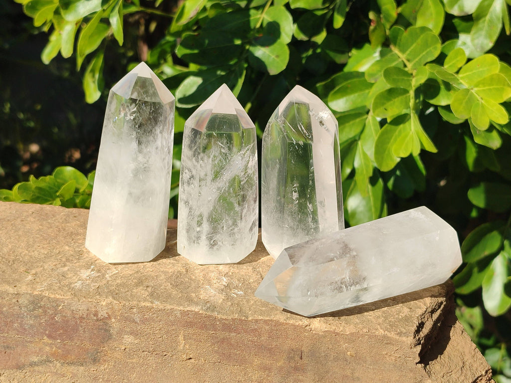 Polished Clear Quartz Crystals x 6 From Madagascar - Toprock Gemstones and Minerals 