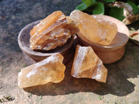 Natural Honey Aragonite Etched Pieces x 35 From Namibia