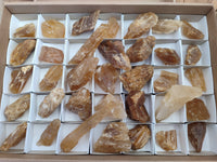 Natural Honey Aragonite Etched Pieces x 35 From Namibia