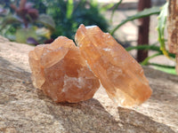 Natural Honey Aragonite Etched Pieces x 35 From Namibia