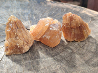 Natural Honey Aragonite Etched Pieces x 35 From Namibia