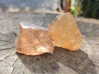 Natural Honey Aragonite Etched Pieces x 35 From Namibia