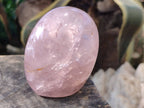Polished Rose Quartz Standing Free Forms x 2 Madagascar - Toprock Gemstones and Minerals 