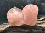 Polished Rose Quartz Standing Free Forms x 2 Madagascar - Toprock Gemstones and Minerals 