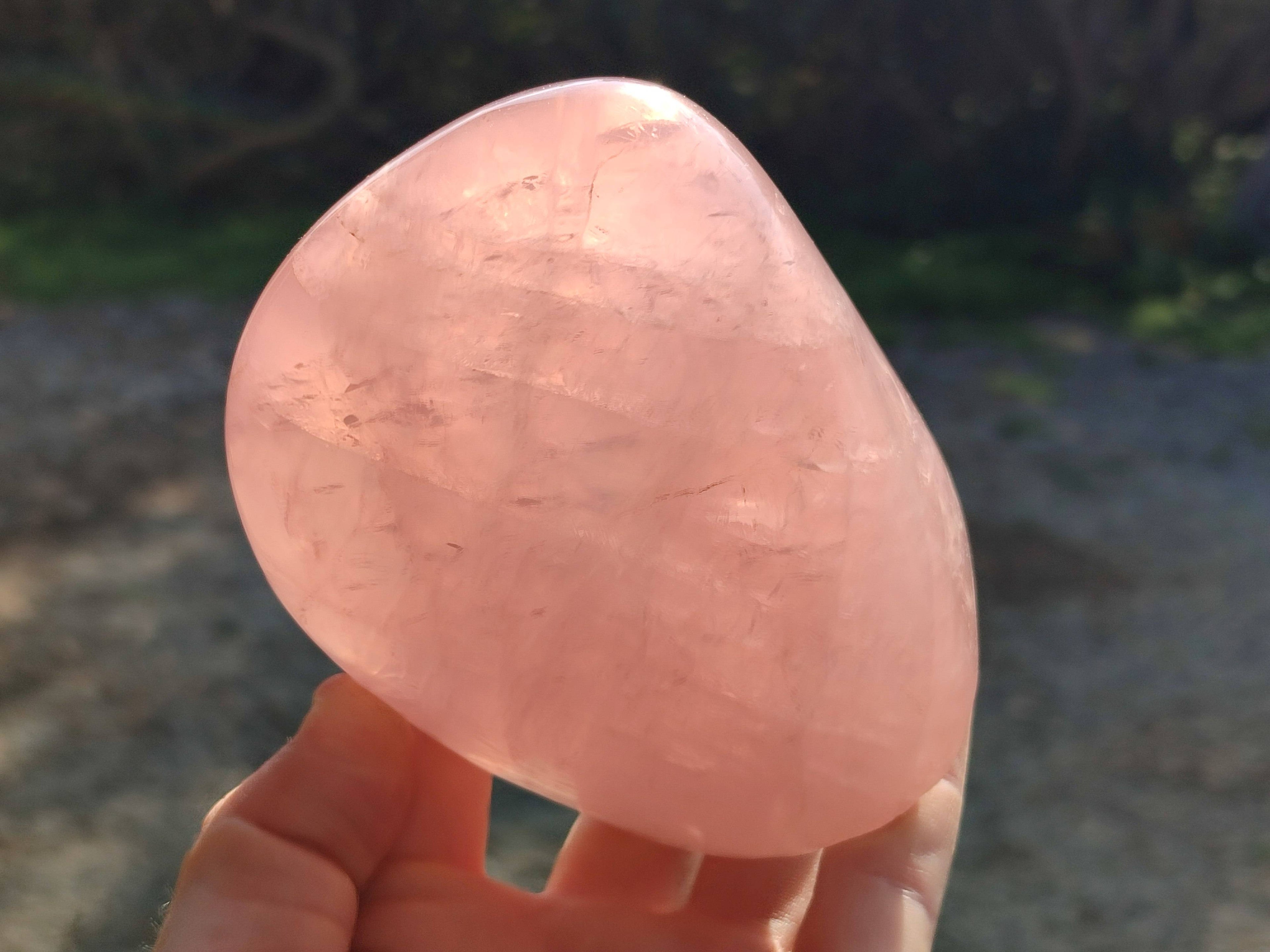 Polished Rose Quartz Standing Free Forms x 2 Madagascar - Toprock Gemstones and Minerals 