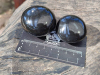 Polished Black Basalt Palm Stones x 12 From Madagascar - Toprock Gemstones and Minerals 