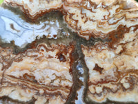 Polished On One Side 'Crazy' Blue Lace Agate x 4 From Namibia