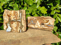 Polished On One Side 'Crazy' Blue Lace Agate x 4 From Namibia