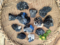 Natural Schorl Black Tourmaline Specimens x 12 From Namibia