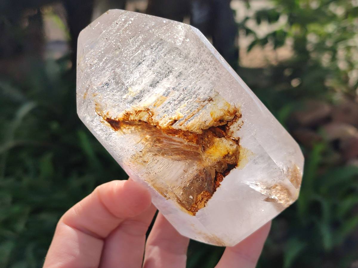 Polished Window Quartz Crystals x 2 From Akansobe, Madagascar - Toprock Gemstones and Minerals 