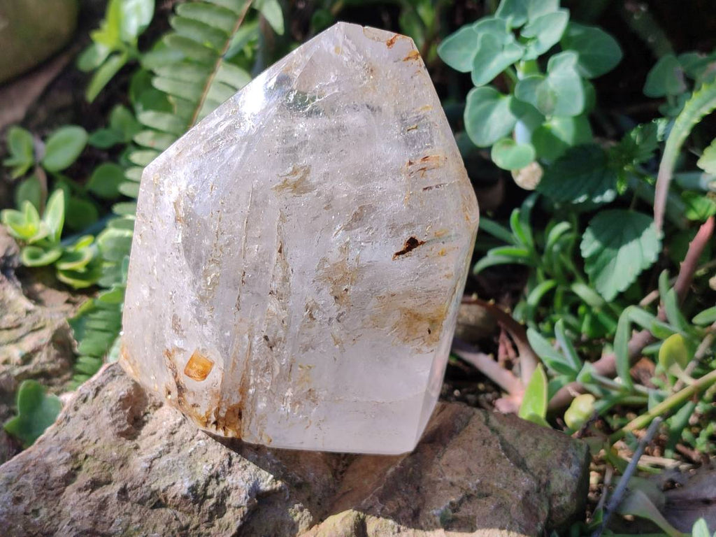Polished Window Quartz Crystals x 2 From Akansobe, Madagascar - Toprock Gemstones and Minerals 