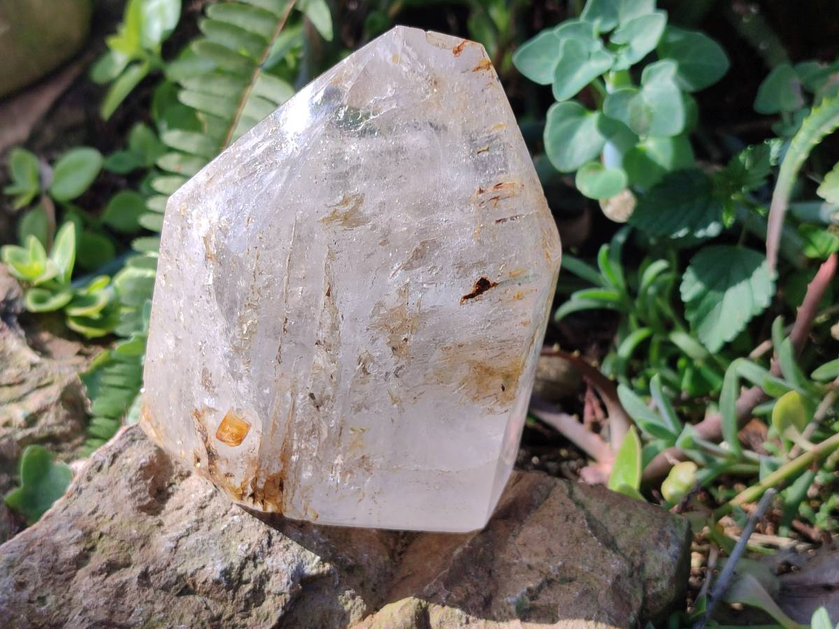 Polished Window Quartz Crystals x 2 From Akansobe, Madagascar - Toprock Gemstones and Minerals 