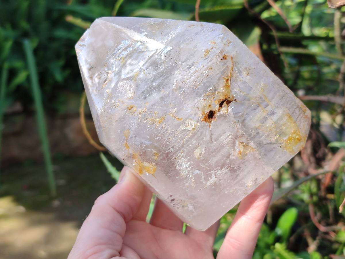 Polished Window Quartz Crystals x 2 From Akansobe, Madagascar - Toprock Gemstones and Minerals 