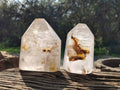 Polished Window Quartz Crystals x 2 From Akansobe, Madagascar - Toprock Gemstones and Minerals 
