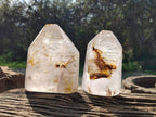 Polished Window Quartz Crystals x 2 From Akansobe, Madagascar - Toprock Gemstones and Minerals 