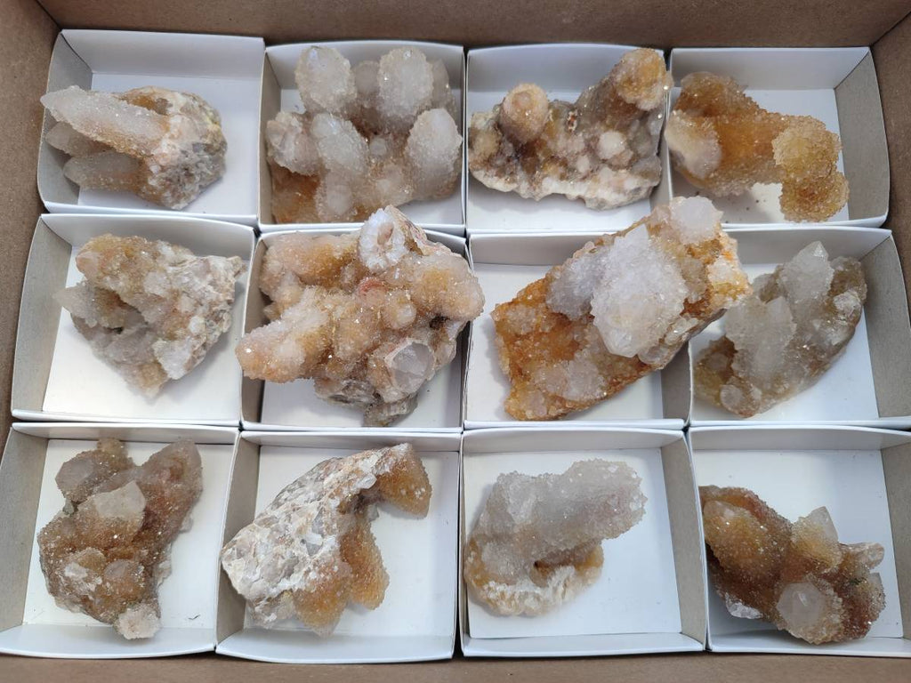 Natural Limonite Coated Fairy Spirit Quartz Clusters x 12 From Boekenhouthoek, South Africa - Toprock Gemstones and Minerals 