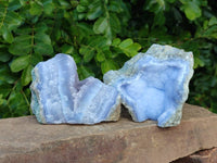 Natural Blue Lace Agate Specimens With Amethyst Centre x 6 From Nsanje, Malawi