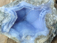 Natural Blue Lace Agate Specimens With Amethyst Centre x 6 From Nsanje, Malawi