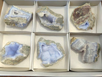 Natural Blue Lace Agate Specimens With Amethyst Centre x 6 From Nsanje, Malawi