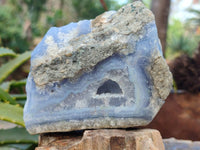 Natural Blue Lace Agate Specimens With Amethyst Centre x 6 From Nsanje, Malawi