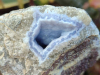 Natural Blue Lace Agate Specimens With Amethyst Centre x 6 From Nsanje, Malawi