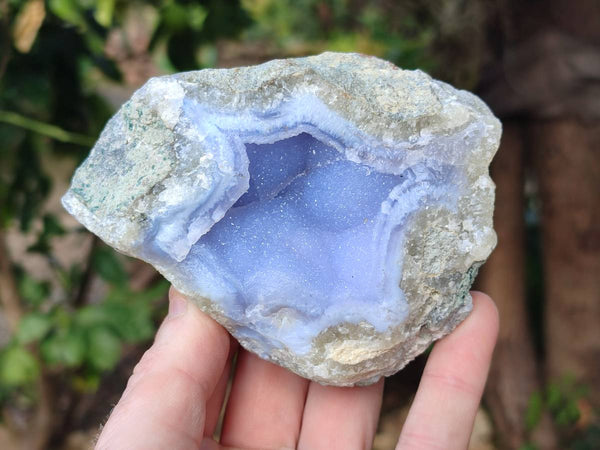 Natural Blue Lace Agate Specimens With Amethyst Centre x 6 From Nsanje, Malawi
