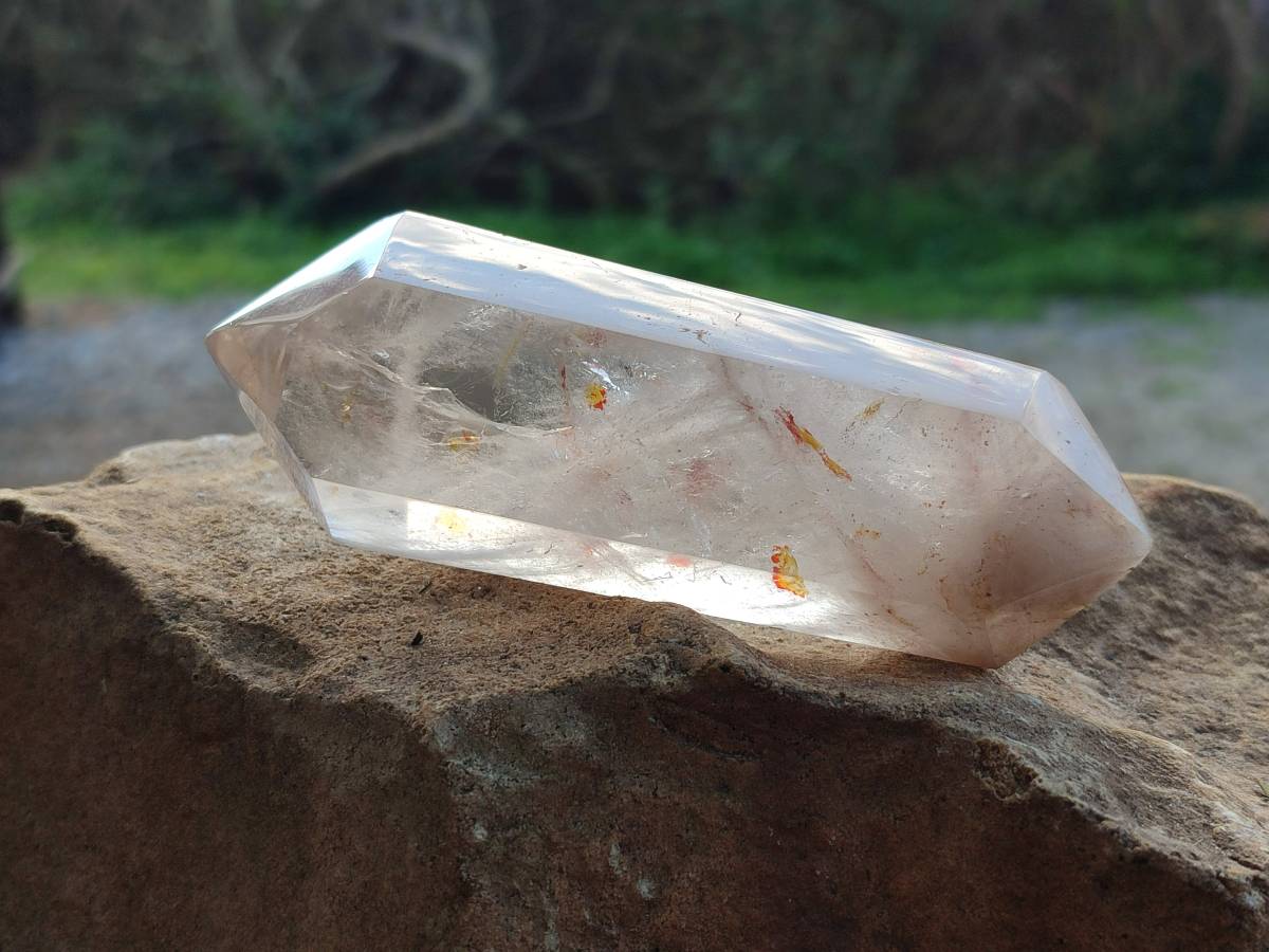 Polished Smokey Window Quartz Crystals x 4 From Madagascar - Toprock Gemstones and Minerals 