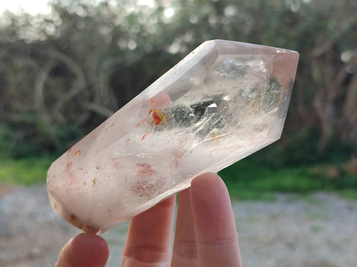 Polished Smokey Window Quartz Crystals x 4 From Madagascar - Toprock Gemstones and Minerals 