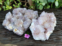 Natural Amethyst Spirit Quartz Clusters x 2 From Boekenhouthoek, South Africa
