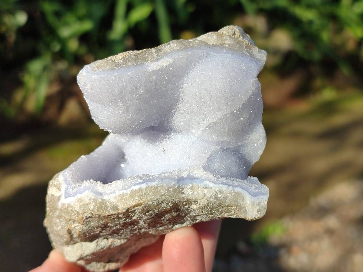 Natural Blue Lace Agate Geode Specimens x 6 From Nsanje, Malawi - Toprock Gemstones and Minerals 
