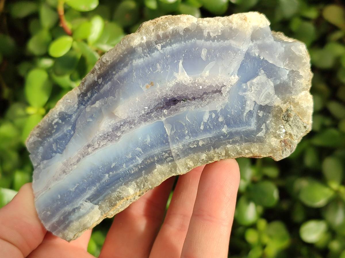 Natural Blue Lace Agate Geode Specimens x 6 From Nsanje, Malawi - Toprock Gemstones and Minerals 