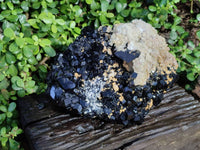 Natural Schorl Black Tourmaline With Hyalite Opal Specimen x 1 From Namibia - Toprock Gemstones and Minerals 