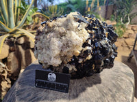 Natural Schorl Black Tourmaline With Hyalite Opal Specimen x 1 From Namibia - Toprock Gemstones and Minerals 