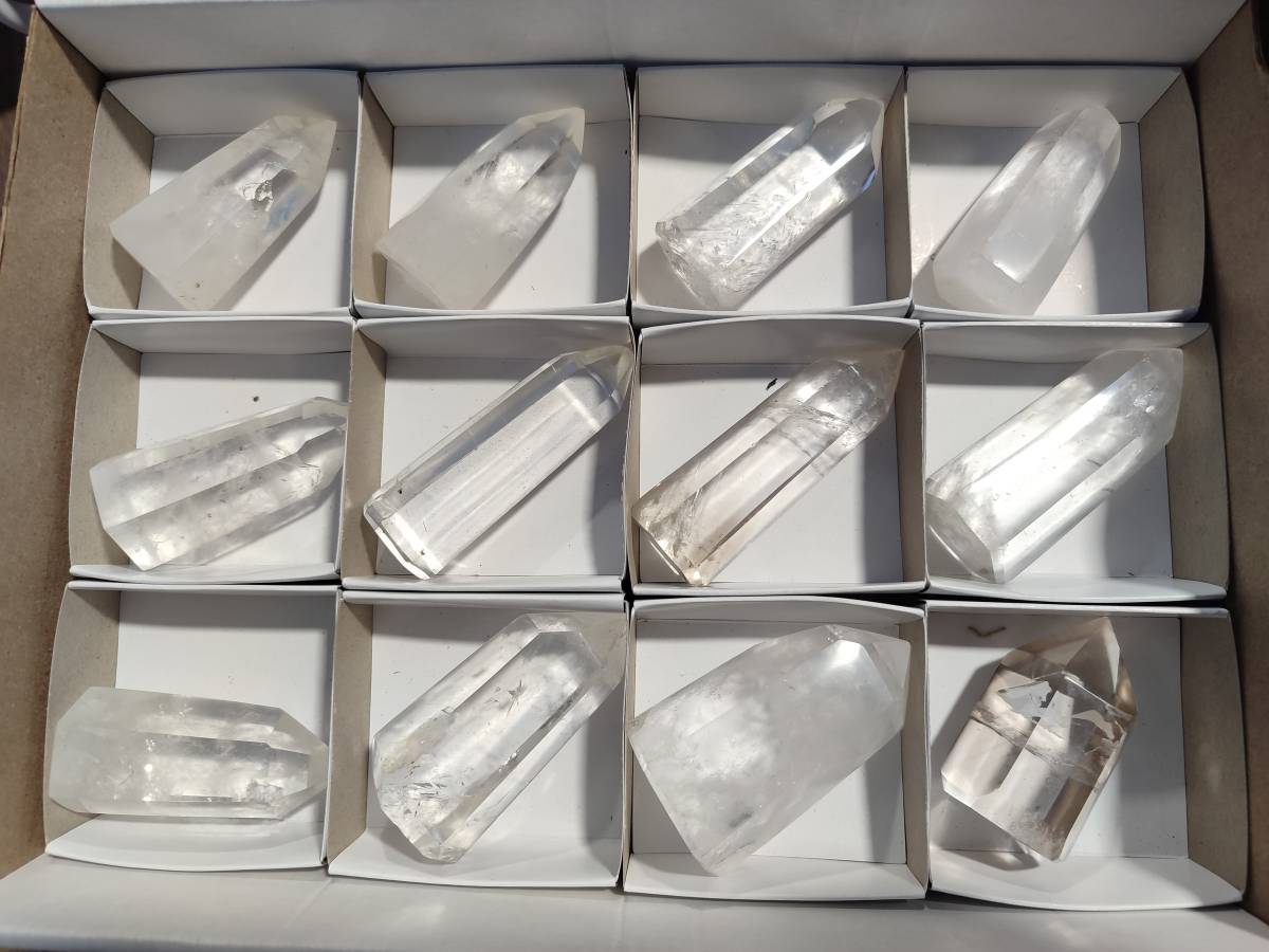 Polished Clear Quartz Crystals x 12 From Madagascar - Toprock Gemstones and Minerals 