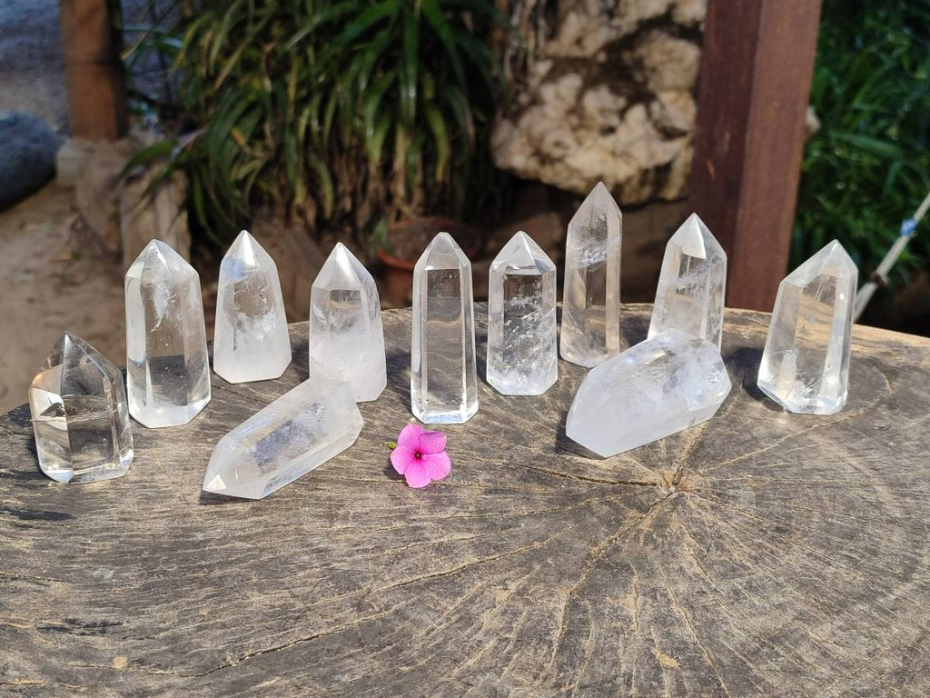 Polished Clear Quartz Crystals x 12 From Madagascar - Toprock Gemstones and Minerals 