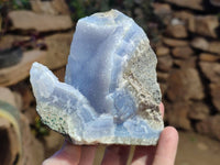 Natural Blue Lace Agate Geode Specimens x 6 From Nsanje, Malawi
